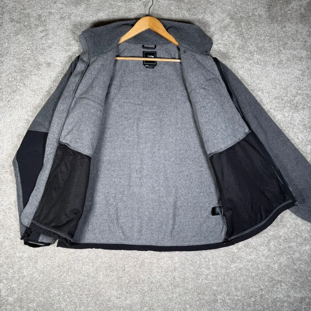 The North Face Denali Polartec Fleece Jacket Mens L Grey Black Full Zip NF0A3XAU